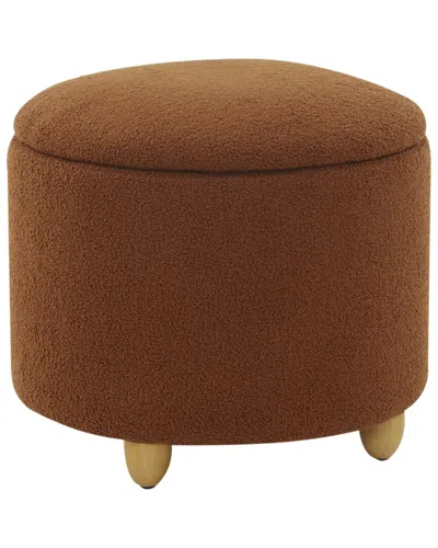 Safavieh Couture Mariabella Storage Ottoman In Brown