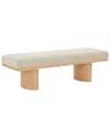 Safavieh Couture Maribelle Linen & Wood Bench