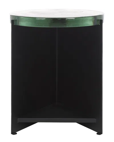 Safavieh Couture Marisella Cast Glass Accent Table In Blue