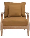 Safavieh Couture Martinique Wood Patio Armchair In Brown