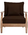 Safavieh Couture Martinique Wood Patio Armchair In Brown