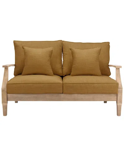 Safavieh Couture Martinique Wood Patio Loveseat In Brown