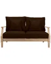 Safavieh Couture Martinique Wood Patio Loveseat In Brown