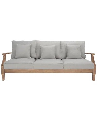 Safavieh Couture Martinique Wooden Patio Sofa In Gray