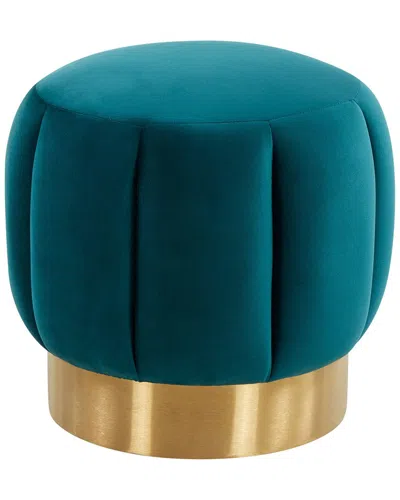 Safavieh Couture Maxine Channel Tufted Ottoman In Blue