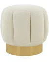Safavieh Couture Maxine Channel Tufted Ottoman In White