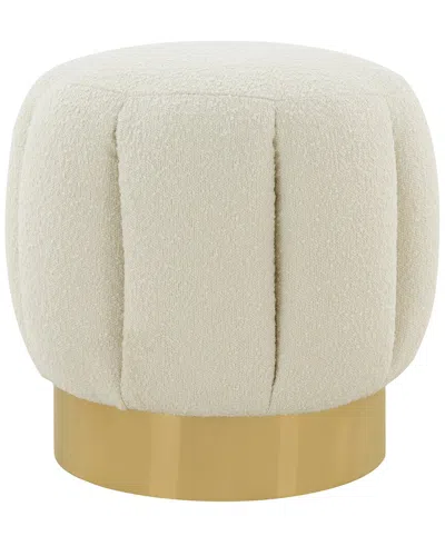 Safavieh Couture Maxine Channel Tufted Ottoman In White