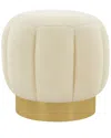 Safavieh Couture Maxine Channel Tufted Ottoman In White