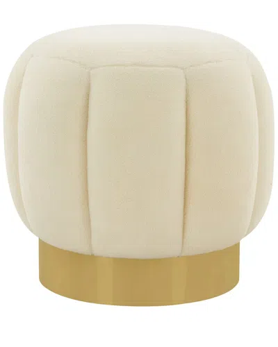 Safavieh Couture Maxine Channel Tufted Ottoman In White