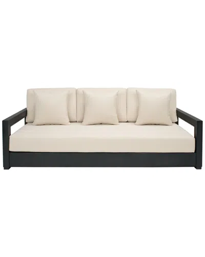 Safavieh Couture Montford Outdoor Aluminum 2-seat Sofa In Black