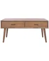 Safavieh Couture Mozart Mid Century 2 Drawer Coffee Table In Brown