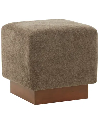 Safavieh Couture Natalya Square Ottoman In Gray