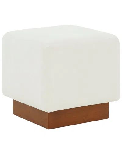 Safavieh Couture Natalya Square Ottoman In White