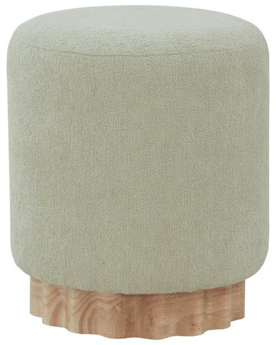 Safavieh Couture Nikolas Round Boucle Ottoman In Brown