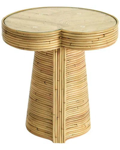 Safavieh Couture Nile Rattan Short Accent Table In Brown