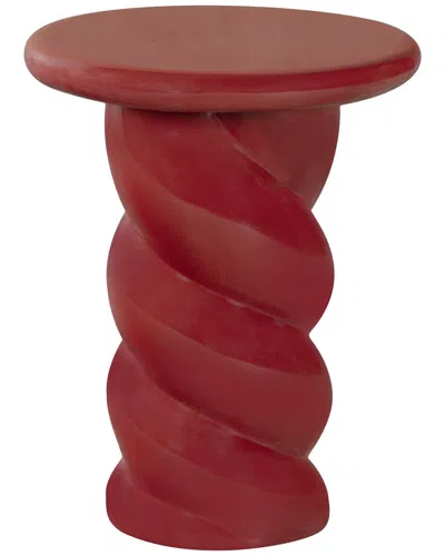 Safavieh Couture Noelly Concrete Accent Table In Red