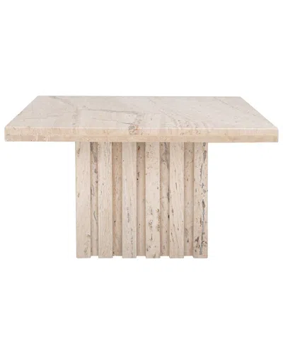 Safavieh Couture Olivia Square Travertine Accent Table In Blue