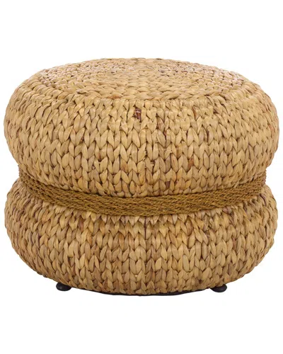Safavieh Couture Olwynn Water Hyacinth Ottoman In Brown