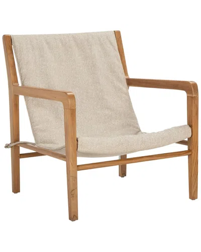Safavieh Couture Osmond Linen Sling Chair In Brown