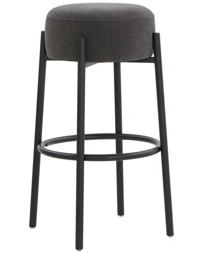 Safavieh Couture Paisleigh Boucle & Metal Leg Barstool In Grey