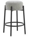 Safavieh Couture Paisleigh Boucle & Metal Leg Counter Stool In Grey