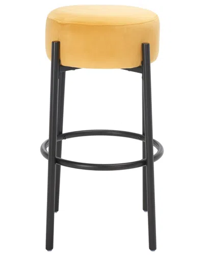 Safavieh Couture Paisleigh Metal Leg Barstool In Yellow