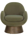 Safavieh Couture Paolini Metal Base Accent Chair In Green