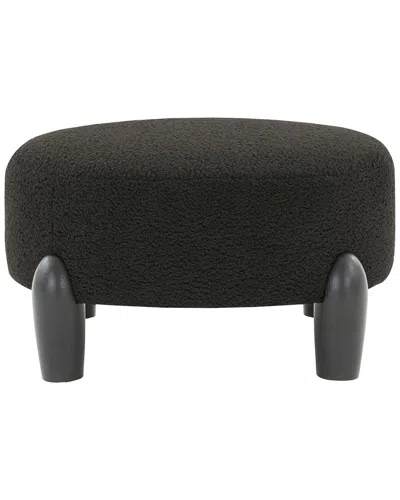 Safavieh Couture Perez Scandinavian Ottoman In Black