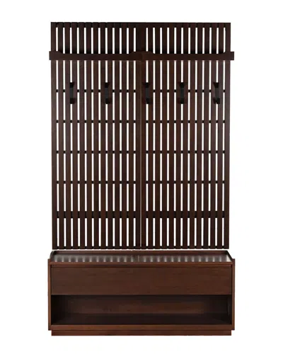 Safavieh Couture Petrabella Wood Hall Tree With Bench In Brown