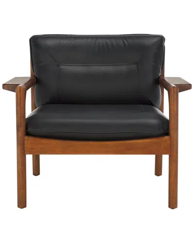 Safavieh Couture Phylis Vegan Leather Accent Chair In Black