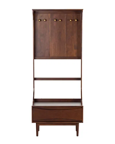 Safavieh Couture Pitta Wood 1-drawer Hall Tree In Brown