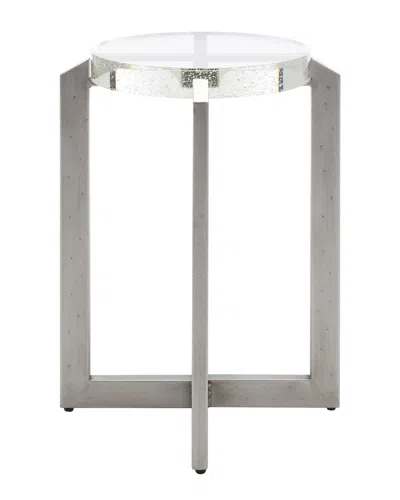 Safavieh Couture Pixie Round Bubble Glass Accent Table In Gray