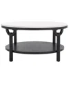 Safavieh Couture Puck Marble Top Coffee Table In Black