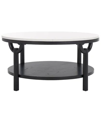 Safavieh Couture Puck Marble Top Coffee Table In Black