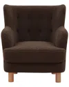 Safavieh Couture Rainier Wingback Accent Chair In Brown