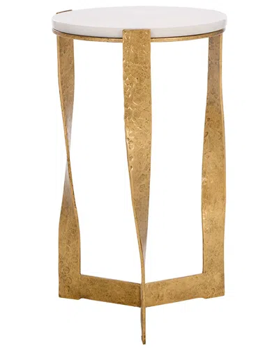 Safavieh Couture Raynie Metal & Marble Accent Table In Gold