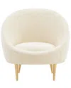 Safavieh Couture Razia Channel Tufted Tub Chair In Cream