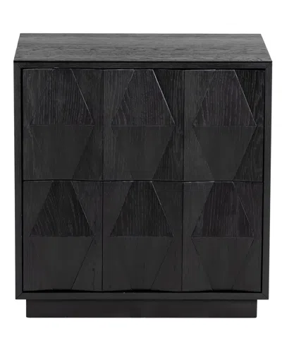 Safavieh Couture Riabelle Wood 2 Drawer Nightstand In Black