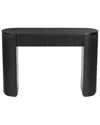 Safavieh Couture Rikki Fluted 1 Drawer Wood Console In Black