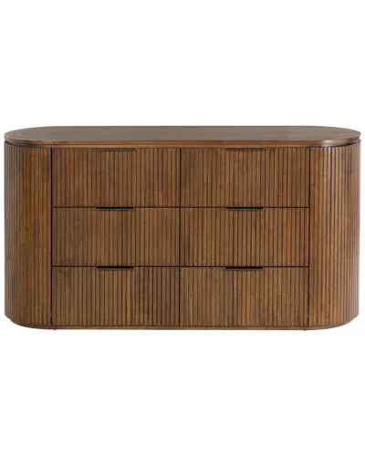 Safavieh Couture Rikki Fluted 6-drawer Dresser In Brown