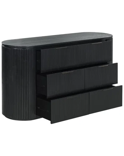 Safavieh Couture Rikki Fluted 6-drawer Dresser In Black