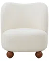 Safavieh Couture Rodolfo Boucle Accent Chair In Brown