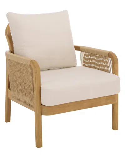 Safavieh Couture Rogers Teak & Hyacinth Chair In Brown