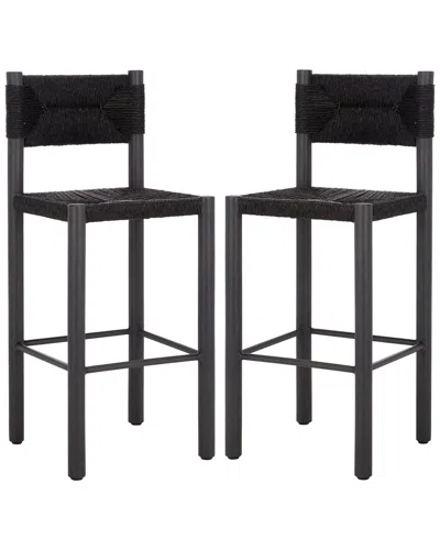 Safavieh Couture Romona Outdoor Barstool In Black