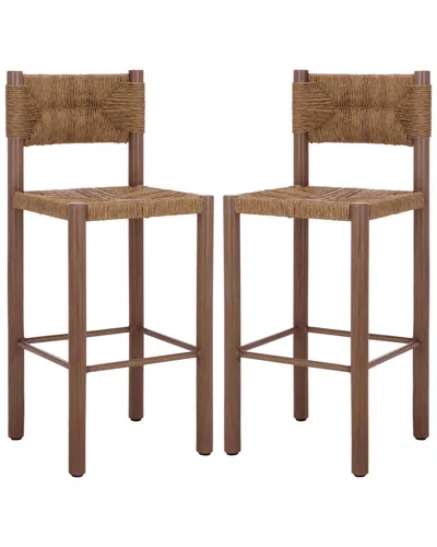 Safavieh Couture Romona Outdoor Barstool In Brown