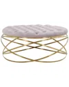 Safavieh Couture Rumi Tufted Velvet Ottoman In Taupe
