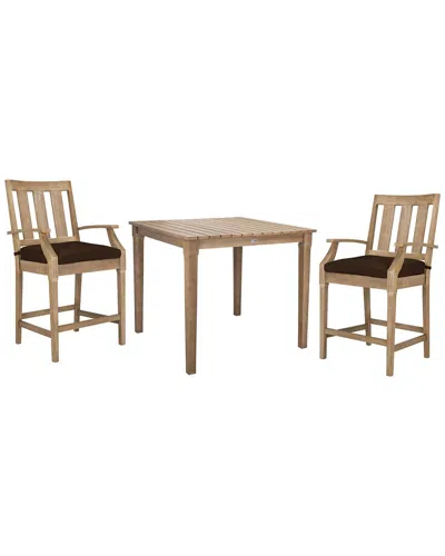 Safavieh Couture Safavieh Set Of 2 Couture San Salvador Patio Counter Stoolss In Brown