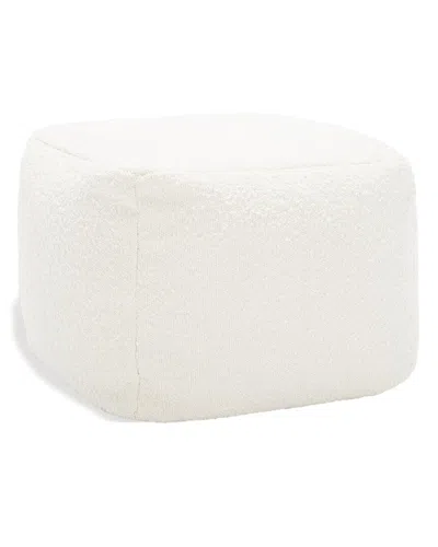 Safavieh Couture Samuels Boucle Pouf In Ivory