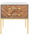 Safavieh Couture Sanford Walnut 2-drawer Side Table