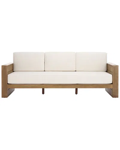 Safavieh Couture Santiago Eucalyptus Patio Sofa In Brown